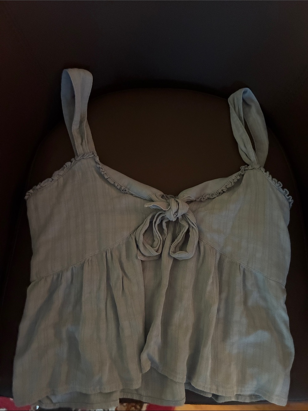 American Eagle Outfitters Sage Green Tie-Front Cotton Cami